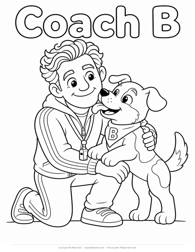 Buddy Hug — Coach B coloring page