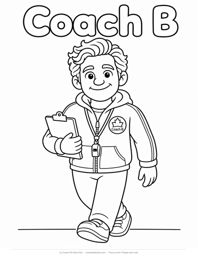 Clipboard — Coach B coloring page