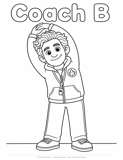 Stretch, Coach B coloring page