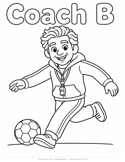 Soccer Kick, Coach B coloring page