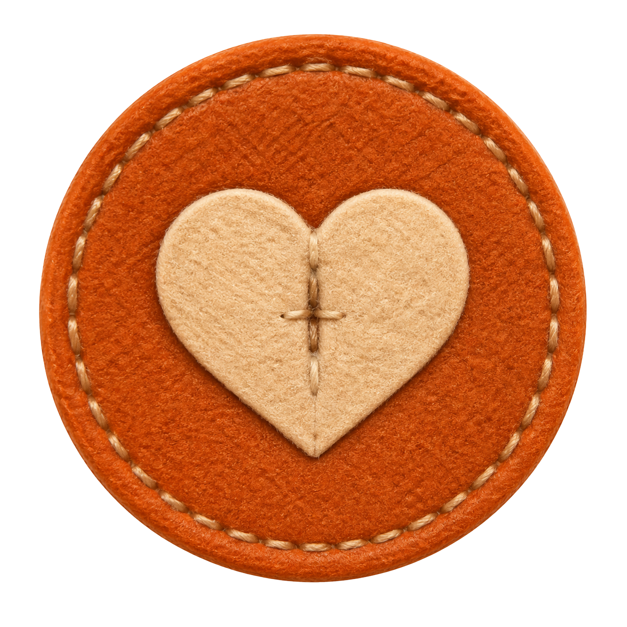 Big Heart pillar patch with a stitched heart