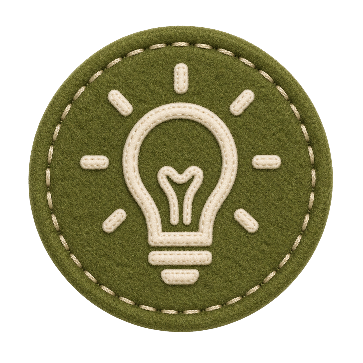 Smart pillar patch with a stitched light bulb