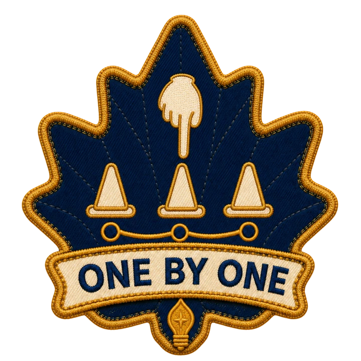 One by One embroidered Power Leaf